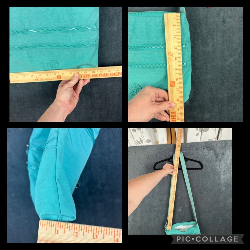 EUC Kipling Alvar multi-pocket Crossbody Bag in Mint Green Perfect condition! - Picture 14 of 15